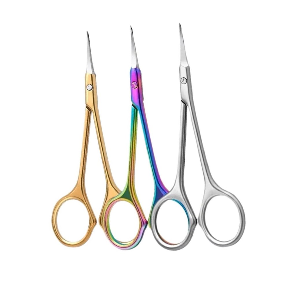 Curved Tip Nail Scissors Stainless Steel Cuticle Scissors Professional Dead Skin Removal For Nails Manicure Tool(Silver)