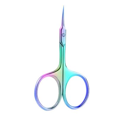 1Pcs Cuticle Scissors Manicure Nail Tools Stainless Curved Blade Eyebrow Eyelash Dry Skin Multi-purpose Small Scissors(MULTI)
