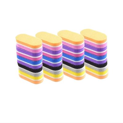 50 Pcs Double Color Nail Sponge Files Buffer Block Buffing Sanding Nails File Pedicure Manicure Tools Gel Nail Accessories(Pink Orange)