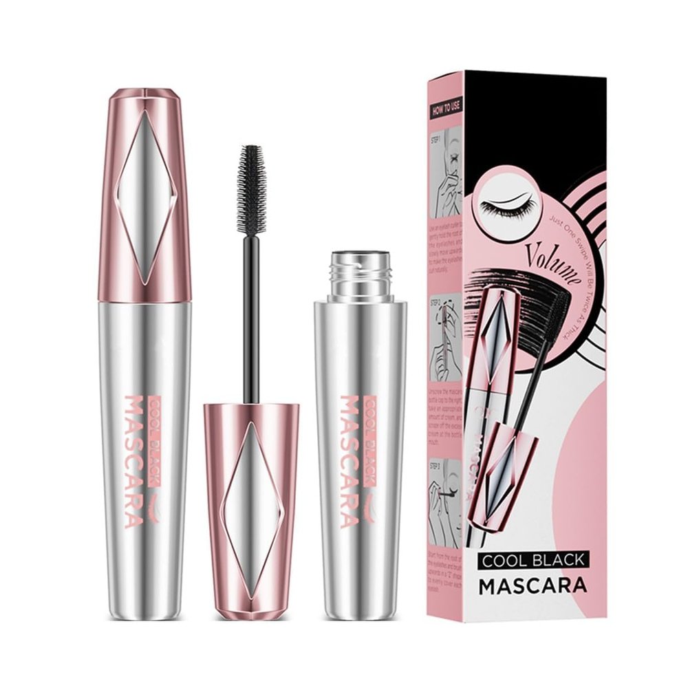 5D Mascara Volume And Length Black,2025 New Mascara Lengthening And Curling For Older Women 60 PlusWaterproof And Sweatproof All Day (Black, 2pcs)