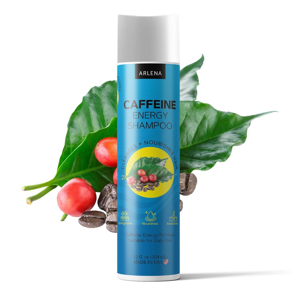 ARLENA Caffeine Energy Shampoo  Hair Growth Stimulating Shampoo with Biotin, Peppermint & Keratin  Sulfate-Free Energizing Cleanser for Thinning Hair  12 fl oz