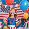 Go Ho 4th of July Outfits for Women,Red White and Blue Face Body Glitter,9PC Necklaces,3PC Star Glasses and 6PC Patriotic Bracelets,4th of July Accessories,Fourth of July Decorations Favors Set view 3