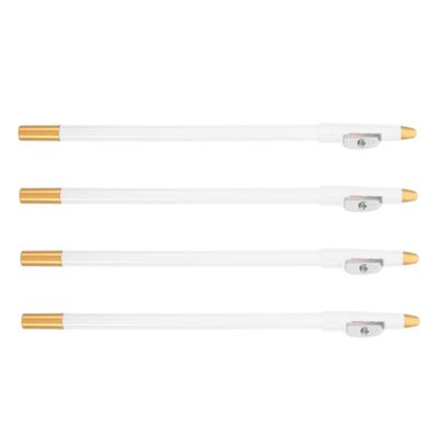 BIUDECO 4pcs White Beard and Eyebrow Pencil Set Built Sharpener for Men Detailing and Shaping Tools for Facial Grooming