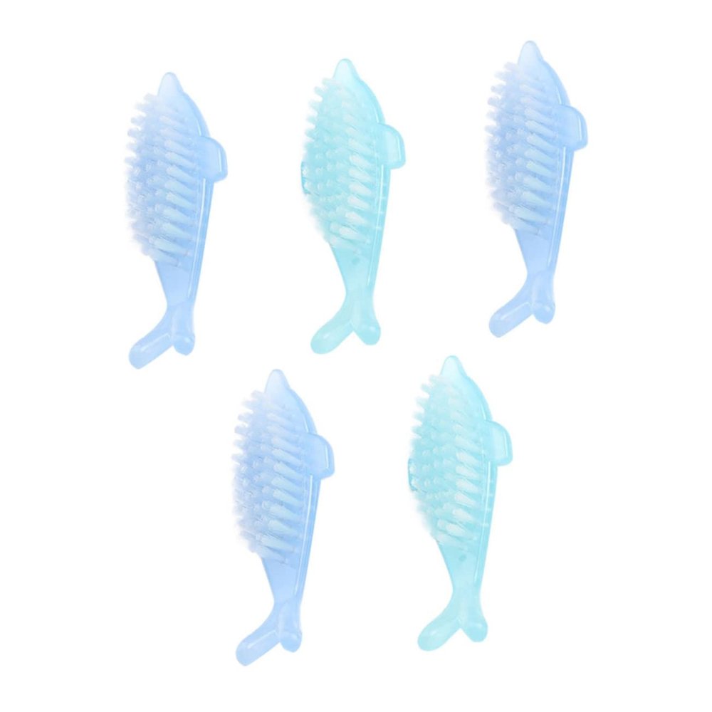 PartyKindom 5pcs Nail Scrub Brush Nail Tools for Manicure Art Supplies Detail Brush Dust Cleaner Random Color