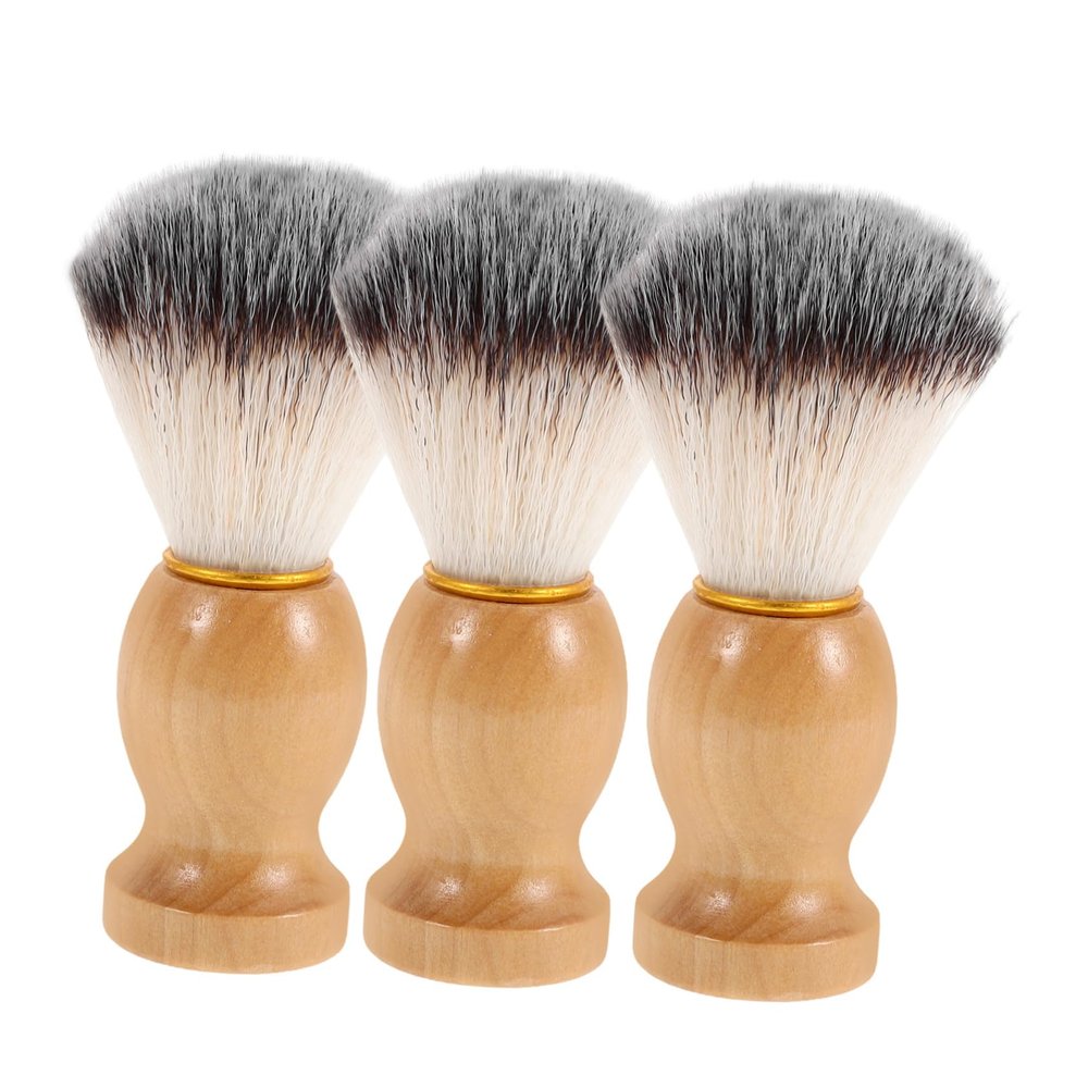 CALLARON 3pcs Men Beard Grooming Brush Soft Bristle Facial Cleaning Tool Comfortable Handle Essential for Daily Grooming and Polished Look