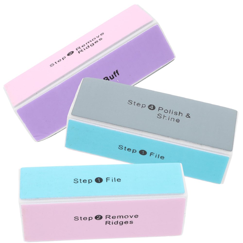 3 Piece Nail Buffer Blocks for Acrylic Toe Nails Smooth Polishing