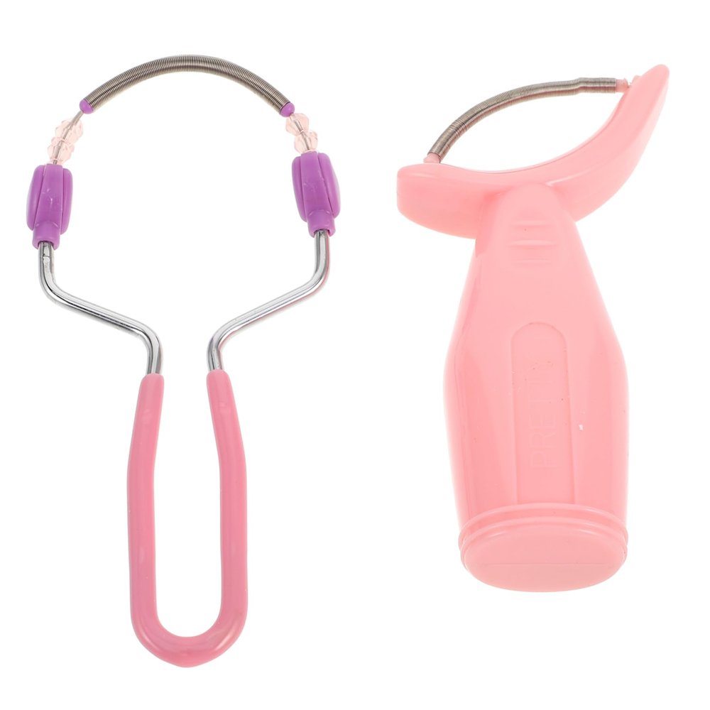 BIUDECO 2pcs Manual Facial Hair Removal Device Spring Epilator for Women Trimming Tool Precise Upper Lip Remover Sweat Absorption Makeup Tool