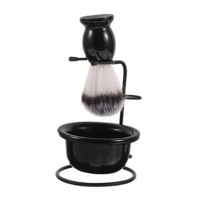 CALLARON Men's Shaving Kit with Nylon Bristle Brush Efficient Lathering Durable Shaving Stand for Wet Shave at Home Travel Business