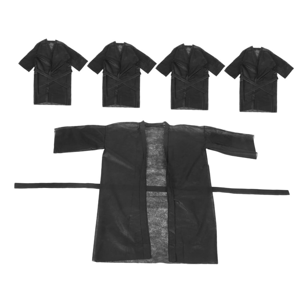 ANDRESLAD 5pcs Disposable Bath Robes Nonwoven Fabric Spa Wraps for Men Women Comfortable and Versatile for Salons and Spa Use for Multiple Users