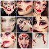 10 Sheets Halloween Zombie Scar Temporary Tattoos10pcs Fake Bloody Wound Stitch Scar Scab Waterproof Sticker Halloween Masquerade Prank Makeup Props makeup accessories for men and women view 2