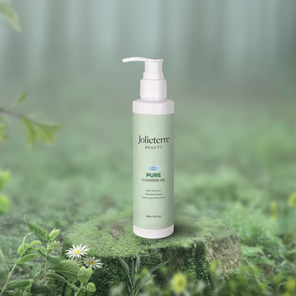 Jolieterre Pure Cleansing Gel, Hydrating Facial Cleanser with Botanical Extracts, 5.07 fl oz