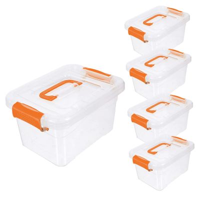 Alipis 5pcs Plastic Storage Boxes Multi-functional Desktop Organizer Box for Toys Office Makeup Portable Storage Container Lid