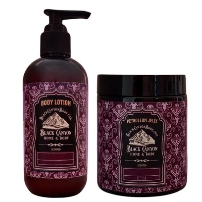 Black Canyon Brazilian Coffee & Cream Scented Body Lotion and Petroleum Jelly Set, 12 Oz Lotion - 16 Oz Petroleum Jelly