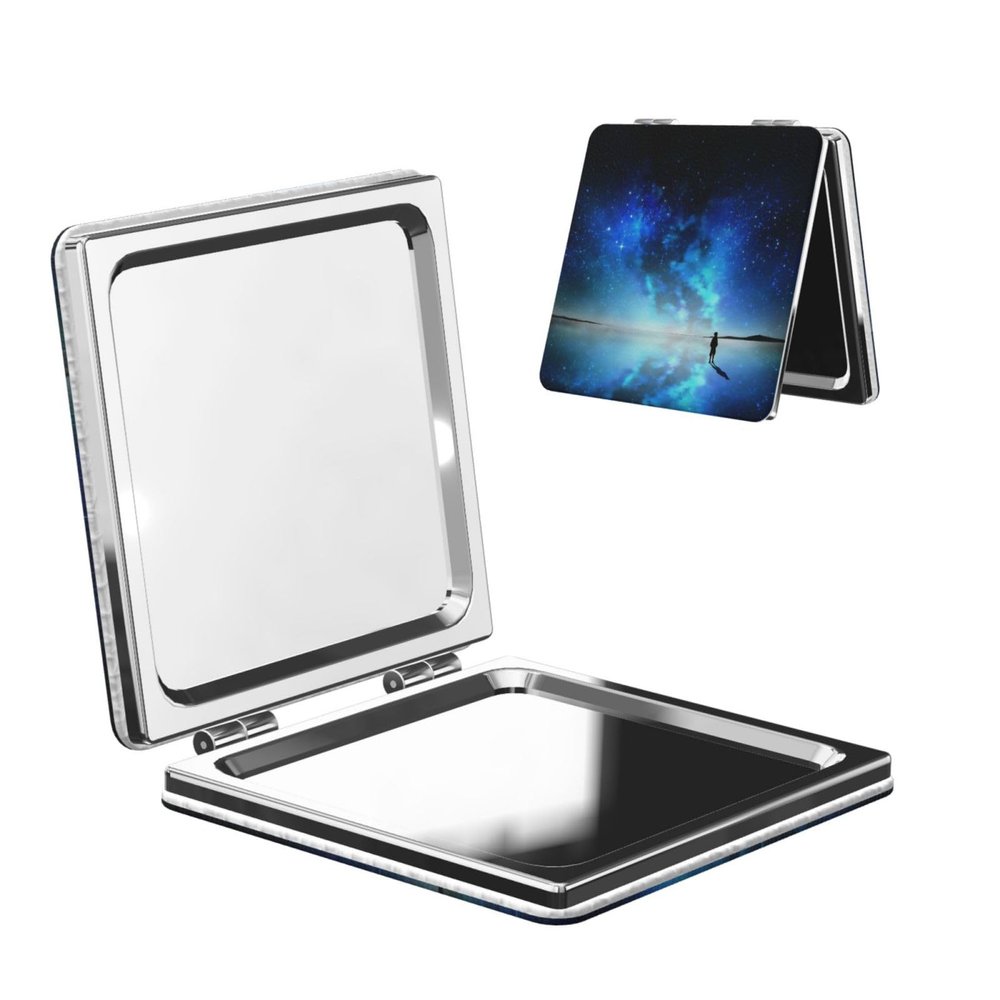ZALAAUO Mothers Day Portable Travel Double-Sided Mirror Makeup Artist Hand Mirror Essential for Men and Women Blue Sky