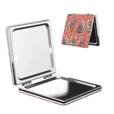 ZALAAUO Mothers Day Portable Travel Double-Sided Mirror Makeup Artist Hand Mirror Essential for Men and Women Colorful Cactus