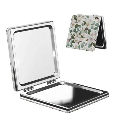 ZALAAUO Mothers Day Portable Travel Double-Sided Mirror Makeup Artist Hand Mirror Essential for Men and Women Magnolia Flower