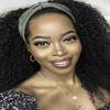 KLAIYI Afro Kinky Curly 3/4 Half Wig Human Hair Glueless Wear and Go Wig with or without Headband Natural Curls Non Lace Front Full Machine Made Ready to Wear Beginner Friendly 12A 180% Density 24Inch view 1