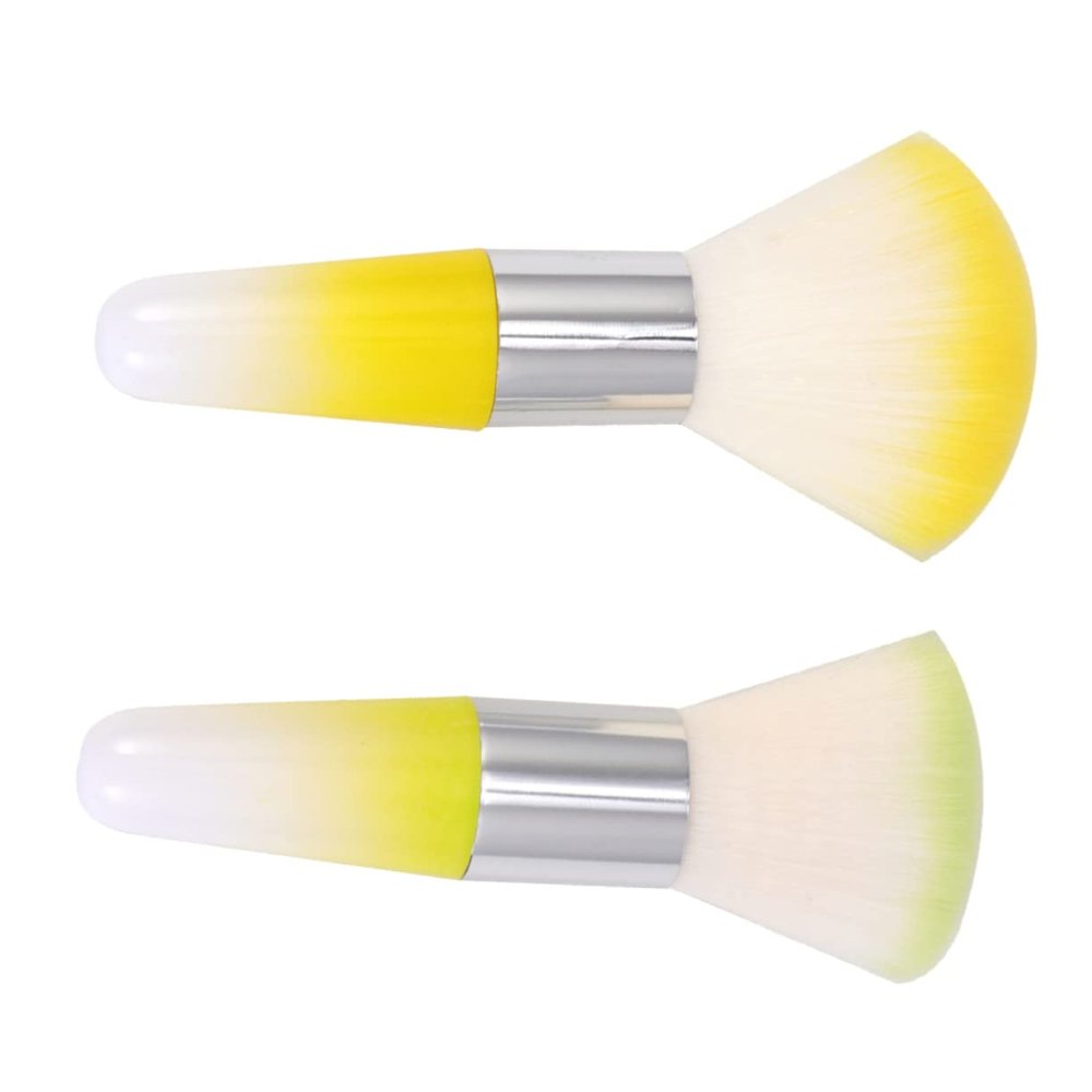 Healeved 2pcs Multifunction Makeup Brush for Nail Art Dust Removal Nail Powder Cleaner Professional Manicure Brush