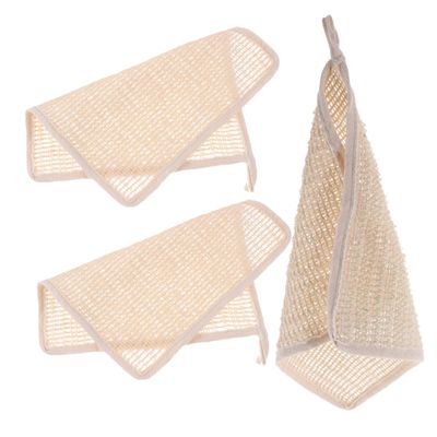 BELLIFFY 3pcs Cotton Linen Bath Wipes Washcloths Face Cleansing Towels Soft Face Towels for Women