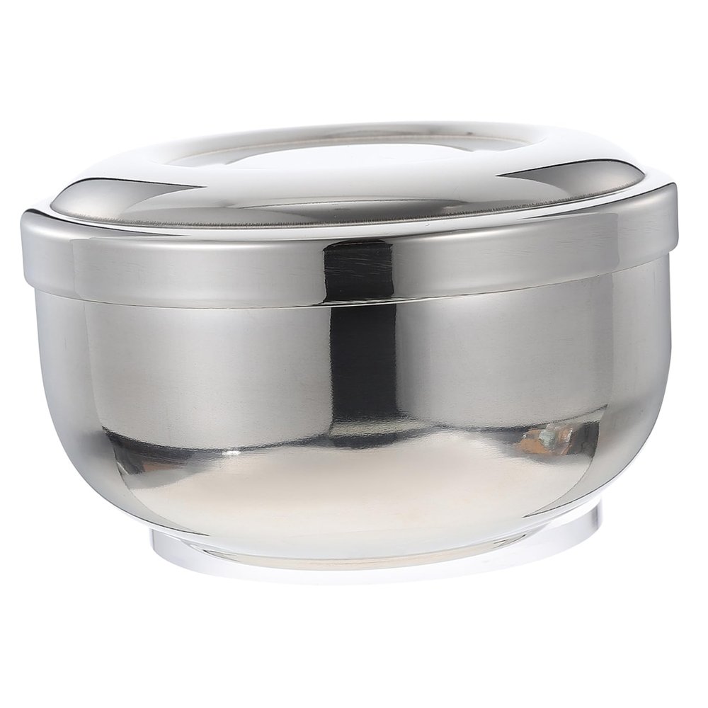 PACKOVE 1pc Stainless Steel Lidded Shaving Bowl for Men Foaming Container and Rustproof Design Base Barber-like
