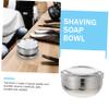 PACKOVE 1pc Stainless Steel Lidded Shaving Bowl for Men Foaming Container and Rustproof Design Base Barber-like view 4