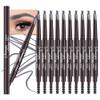 12 Pcs Ultimate Eyebrow Retractable Definer Pencils,Dual-Sided Natural Soft Textured Eyebrow Pencil, for Daily Look Eyebrow Makeup,Brow Brush,Fine Tip (12Pcs-Grey-Retractable Triangle) view 1