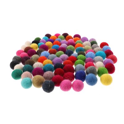 DIYEAH Ssorted Wool Balls 100pcs Manual Felt Ball Ornaments DIY Headdress Accessories