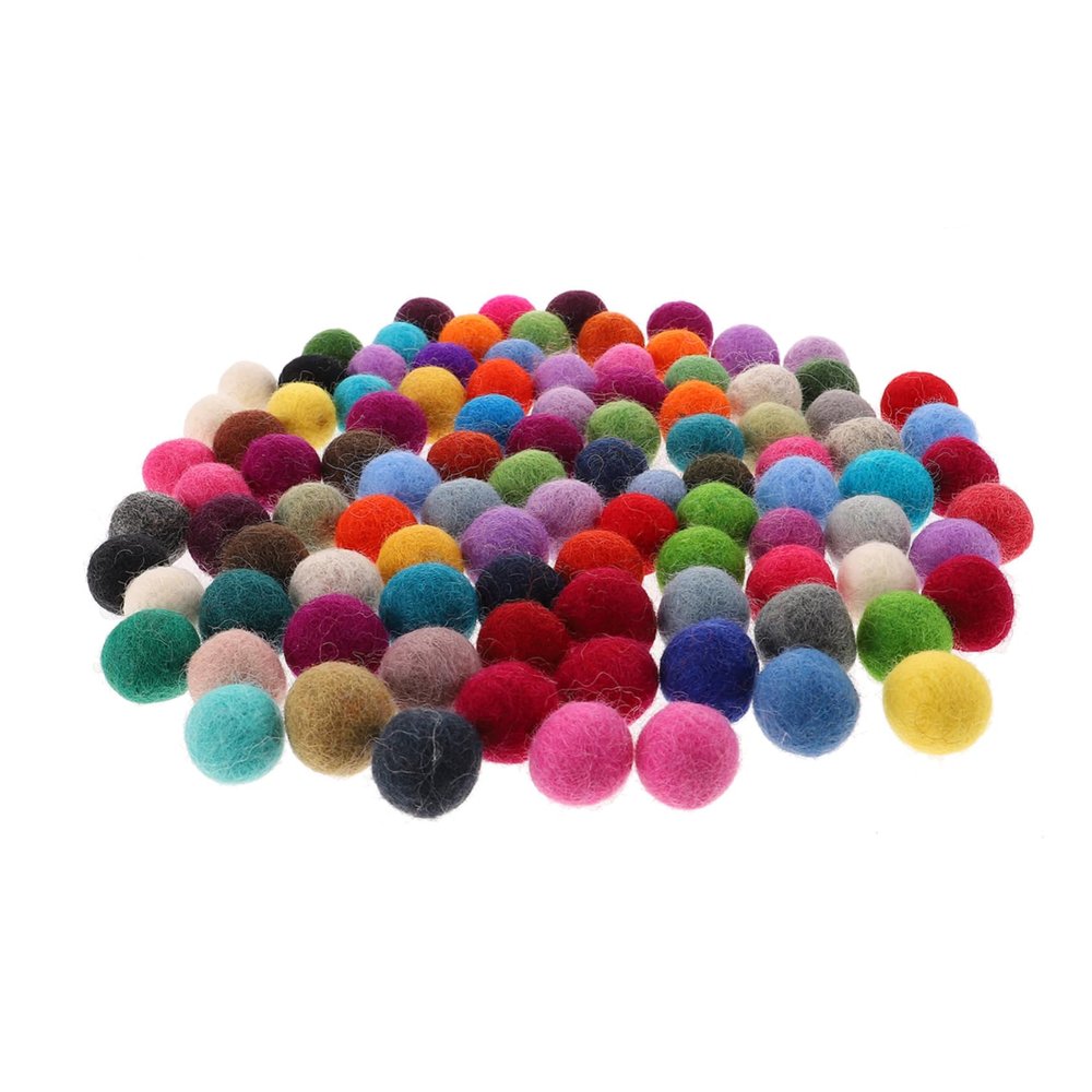 DIYEAH Ssorted Wool Balls 100pcs Manual Felt Ball Ornaments DIY Headdress Accessories