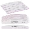 BTYMS 10Pcs 100/180 Grit Nail Files - Double-Sided Emery Boards for Acrylic, Gel & Natural Nails view 1