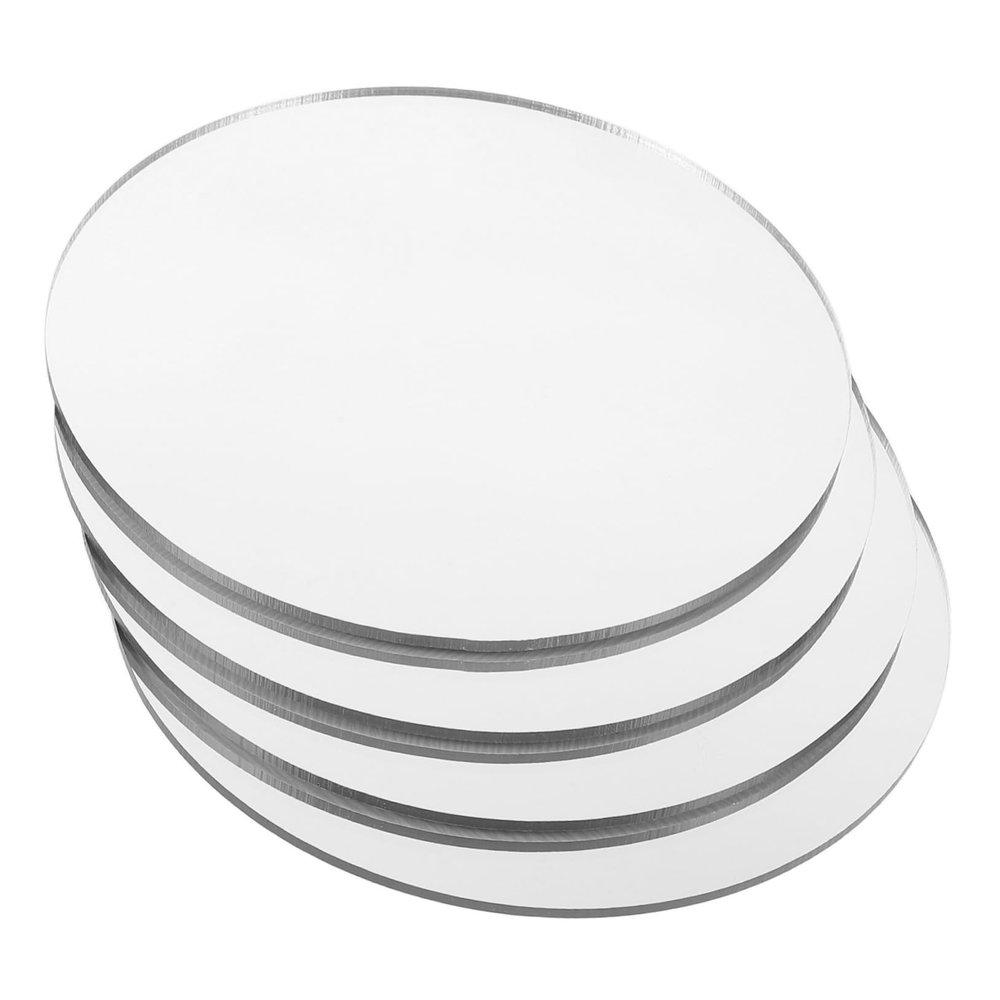 Luxshiny Travel Vanity Mirror Lens Replacement 4pcs Acrylic Round Mirror Sheets for DIY Makeup Craft