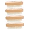 BESTYASH Dual-Sided Wooden Nail Brush Set 4Pcs Natural Boar Bristle Fingernail Scrubber Soft Stiff Bristles for Effective Nail Cleaning Random Color view 1