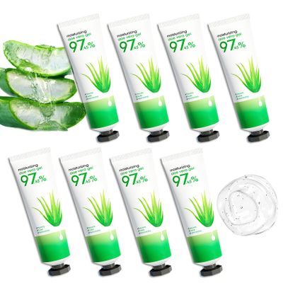 WENJLYJ 8PCS Aloe Vera Gel for Face & Skin,Organic Aloe Vera Gel,Hydrating After Sun Cream for Travel Size,Moisturizing Lotion for Skincare,After Sun Lotion for All Skin Type(H)