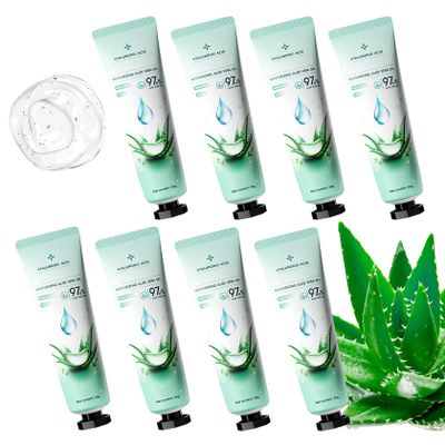WENJLYJ 8PCS Aloe Vera Gel for Face & Skin,Organic Aloe Vera Gel,Hydrating After Sun Cream for Travel Size,Moisturizing Lotion for Skincare,After Sun Lotion for All Skin Type(E)
