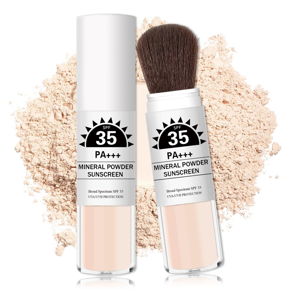 AOAZXBB Mineral Sunscreen Powder SPF Powder for Face Lightweight Breathable Sunscreen Natural Matte Finish Setting Powder for All Skin Types-01 Translucent