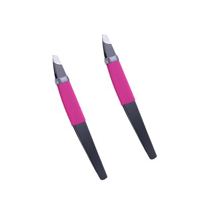 Baluue 2pcs Stainless Steel Eyebrow Tweezers Clips for Precise Shaping Eyebrow Trimmer Tools Compact Easy to Carry for Grooming and False Eyelash Application