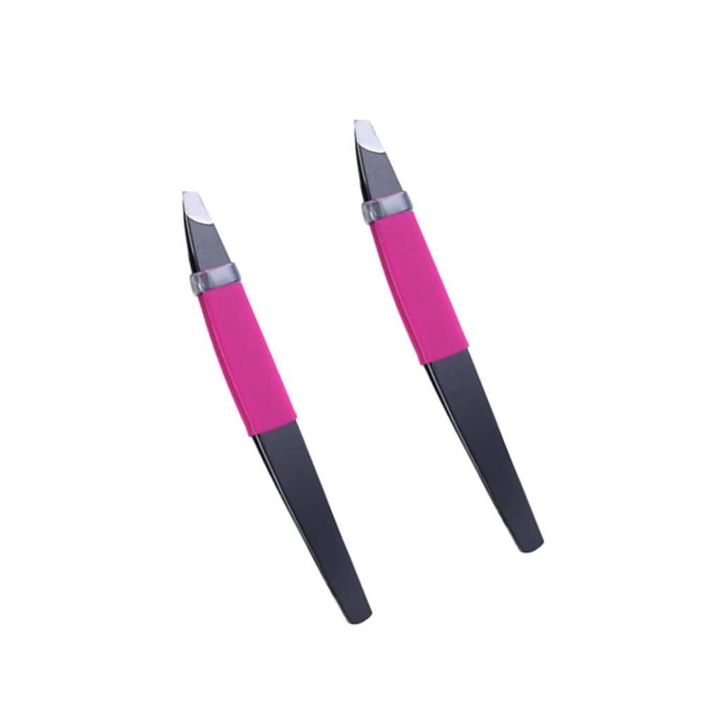 Baluue 2pcs Stainless Steel Eyebrow Tweezers Clips for Precise Shaping Eyebrow Trimmer Tools Compact Easy to Carry for Grooming and False Eyelash Application