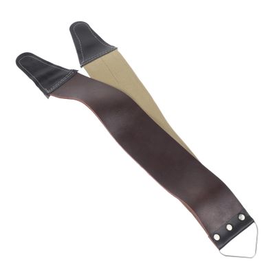 minkissy Double Thicken Canvas Leather Razor Strop Razor Sharpening Tool Men's Grooming Essential Random Color
