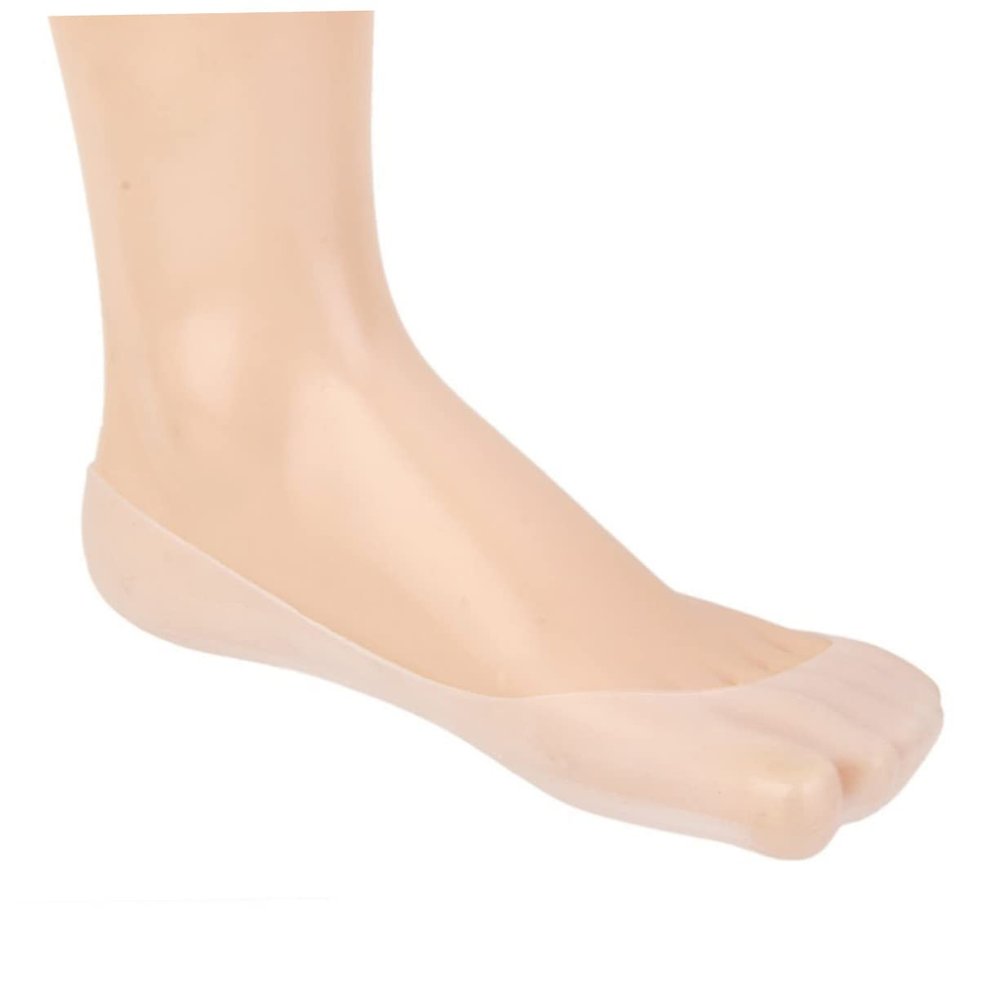 Baluue Full Length Silicone Gel Heel Protectors Fabric Gel Foot Pad Socks for Cracked Foot Pad Relief White EU 34-37 US 4-6.5 UK 2-4