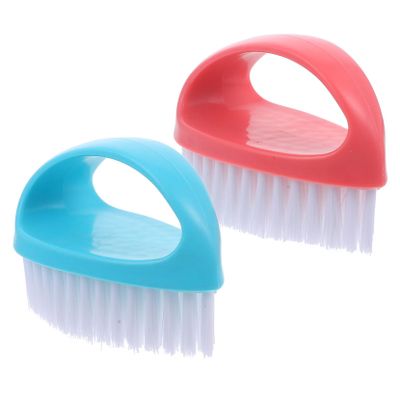Baluue 2pcs Fingernail Cleaning Brushes Portable Nail Scrubbers for Hand and Finger Care Candy Color Design Nordic Nordic for Home and Travel Use