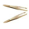 Baluue 2pcs Plated Stainless Tweezers for Eyebrow Trimming Eyelash Extensions Compact Beauty Tools for Women Multi-use Grooming Nippers view 1