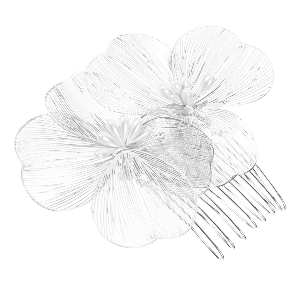 Baluue Wedding Flower Hair Comb Bridal Headpiece Decorative Hair Accessory Flower Side Comb for Women