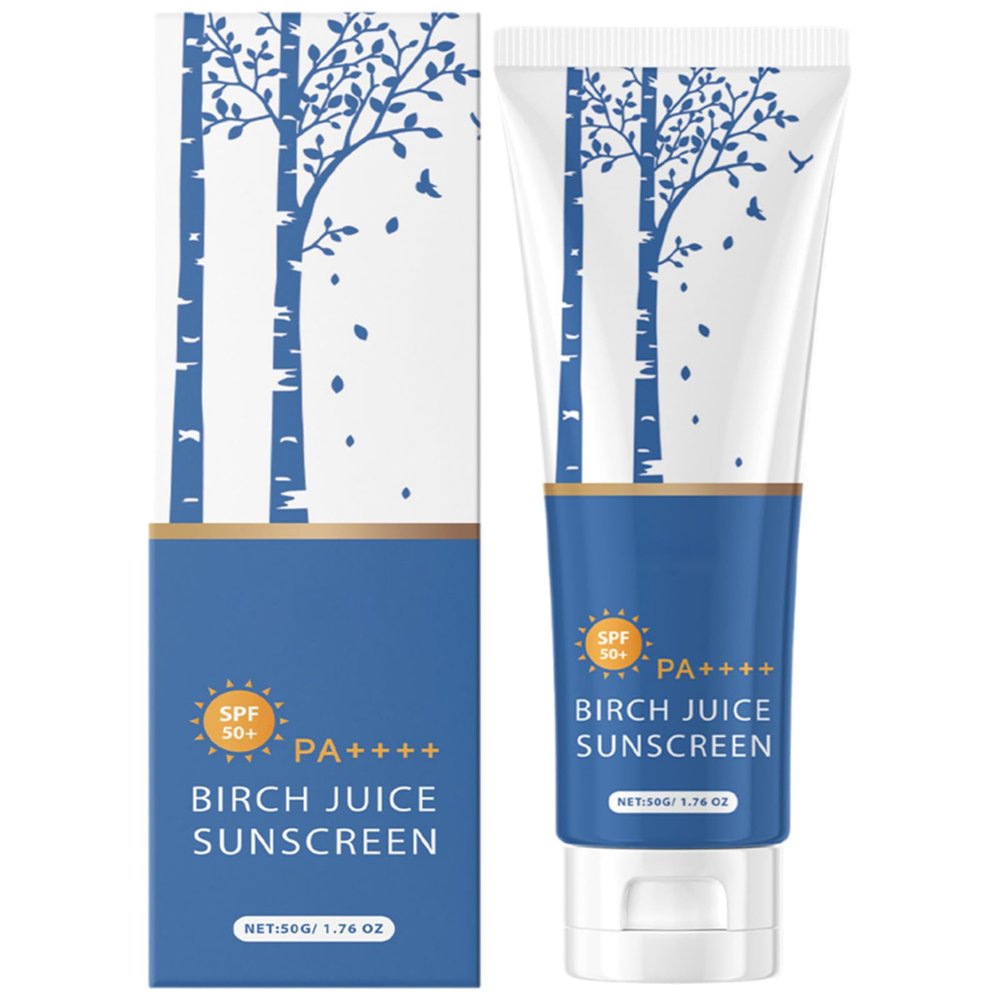 Birch Juice Moisturizing Sunscreen, 2025 Upgrade SPF50+ Birch Juice Hydrating Essence Face Sunscreen, Water Resistant (1pcs)