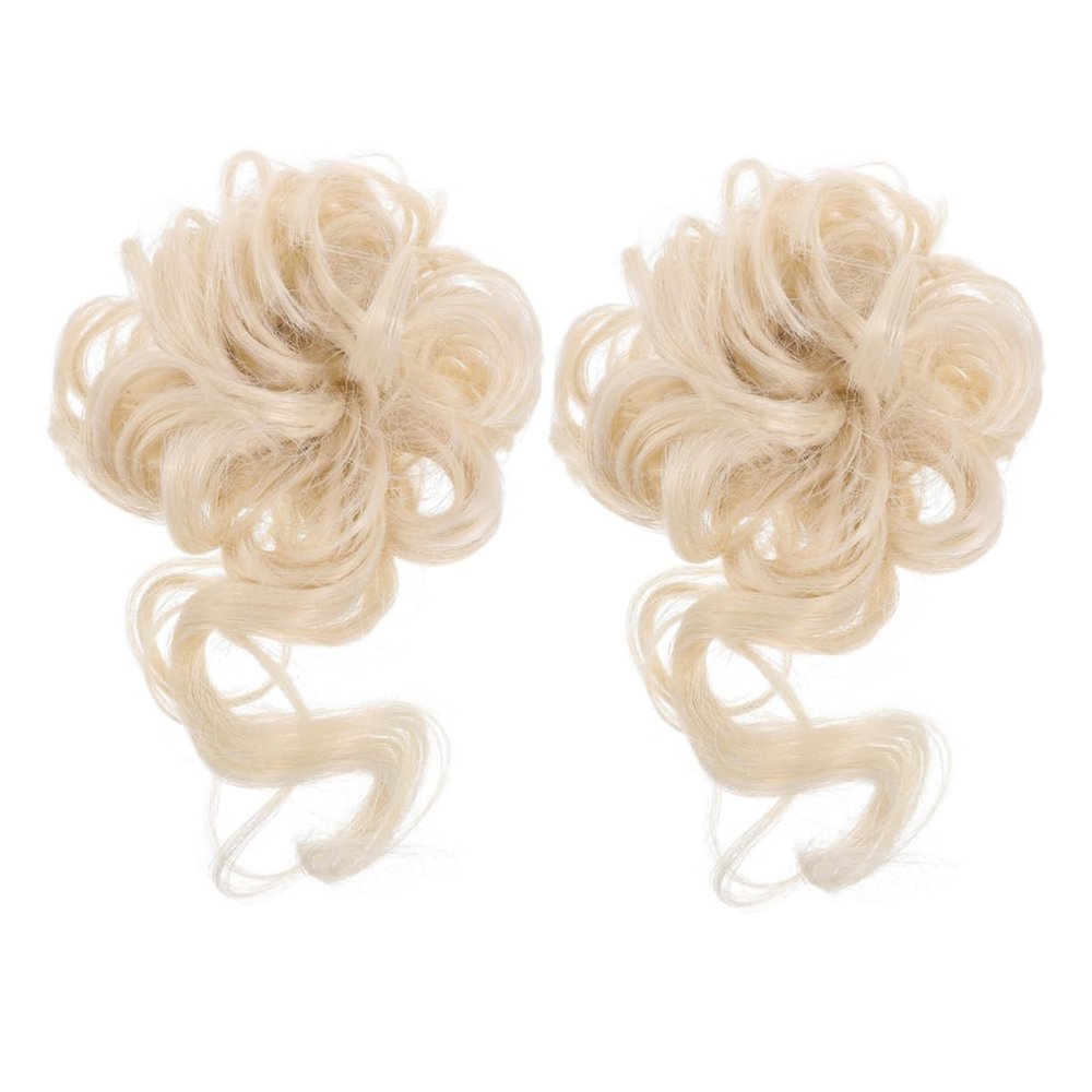 Ipetboom 1pair Wavy Messy Bun Hair Piece Hair Bun Extension for Women Natural-looking Accessory Effortless Updo for Daily Use