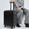 BuufuS Rolling Makeup Train Case, 2 Gear Pull Rod Makeup Cosmetic Suitcase with 3 Digits Lock Artist Travel Case with 3 Side Drawers for Beauty Nail Art Hair Styling Crafter(Metal Panel) view 2