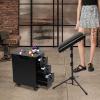 BuufuS Rolling Makeup Train Case, 2 Gear Pull Rod Makeup Cosmetic Suitcase with 3 Digits Lock Artist Travel Case with 3 Side Drawers for Beauty Nail Art Hair Styling Crafter(Metal Panel) view 3