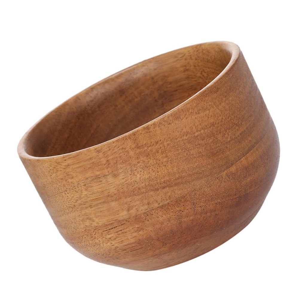 Baluue Men Shaving Bowl Wooden Facial Cleansing Bowl Shaving Cream Dish Light Brown