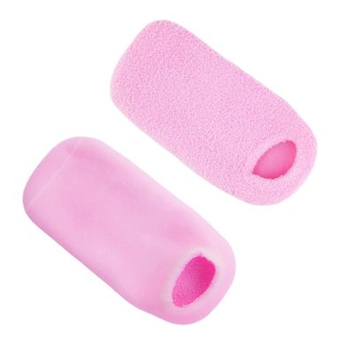 CALLARON 1 Foot Socks Spa Socks for Moisturizing Softening Cracked Skin Pink Yarn