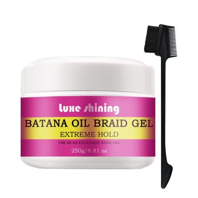 Braid Gel - Extra Hold Lock Gel for Natural Hair, Dreads, Braids, and Retwists Locs, Twist, Braiding for Women and Men,strong Hold Non-greasy Edge Smoother (Black)