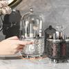 JUPITER WARRIOR Makeup Brush Holder with Lid and 360 Rotating Makeup Organizer for Dresser Bathroom Countertop and Kitchen, Ideal Gift for Girlfriend Wife Friends (Gray) view 2