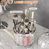 JUPITER WARRIOR Makeup Brush Holder with Lid and 360 Rotating Makeup Organizer for Dresser Bathroom Countertop and Kitchen, Ideal Gift for Girlfriend Wife Friends (Gray) view 3
